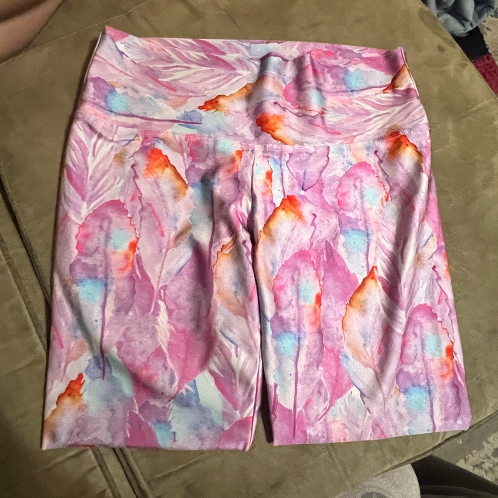 Women’s Pink Size Large Three Quarter Length Pineapple Leggings